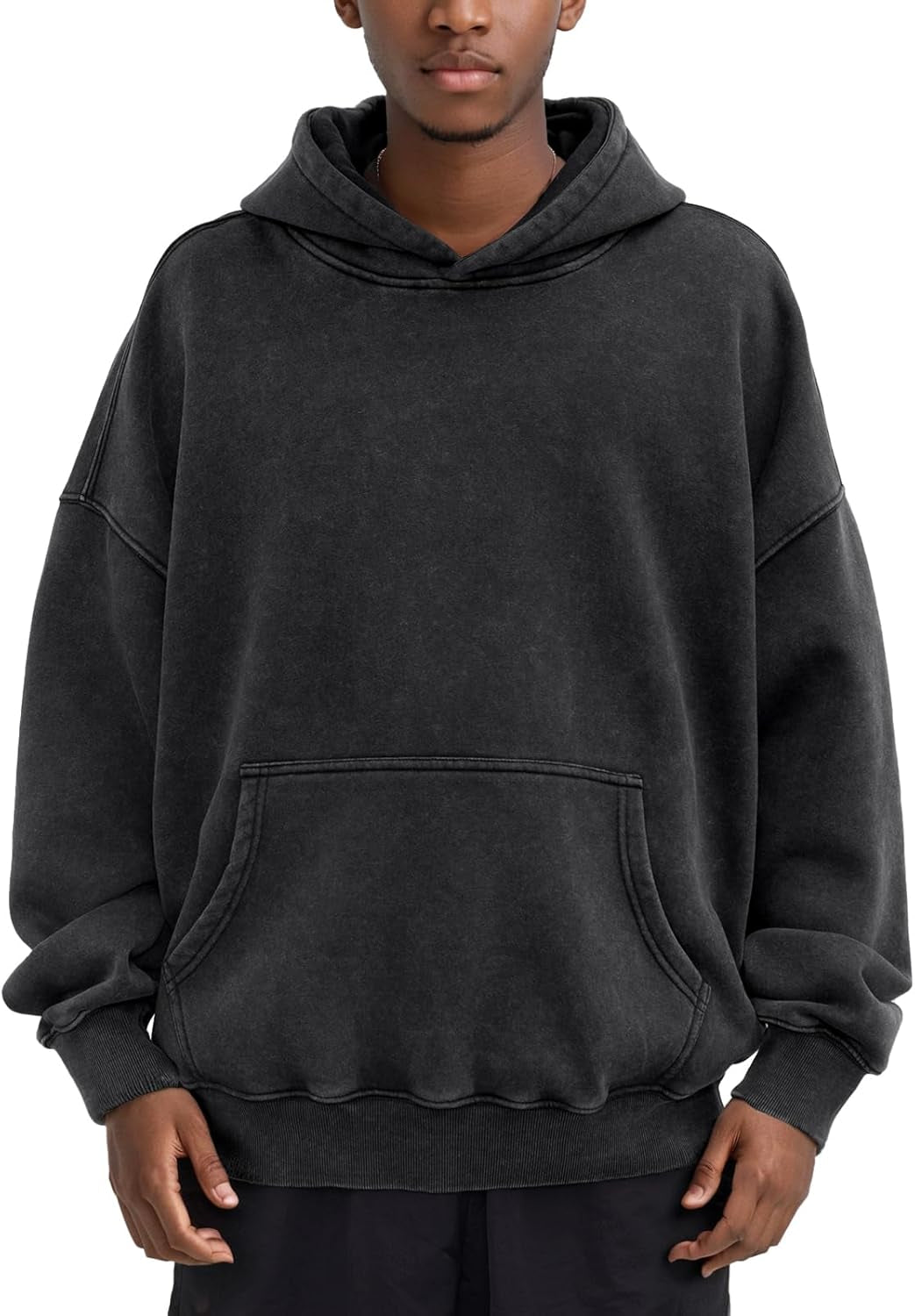 Mens Oversizd Acid Wash Hoodies Heavyweight Vintage Washed Fleece Hoodie Sweatshirt for Men Women Streetwear