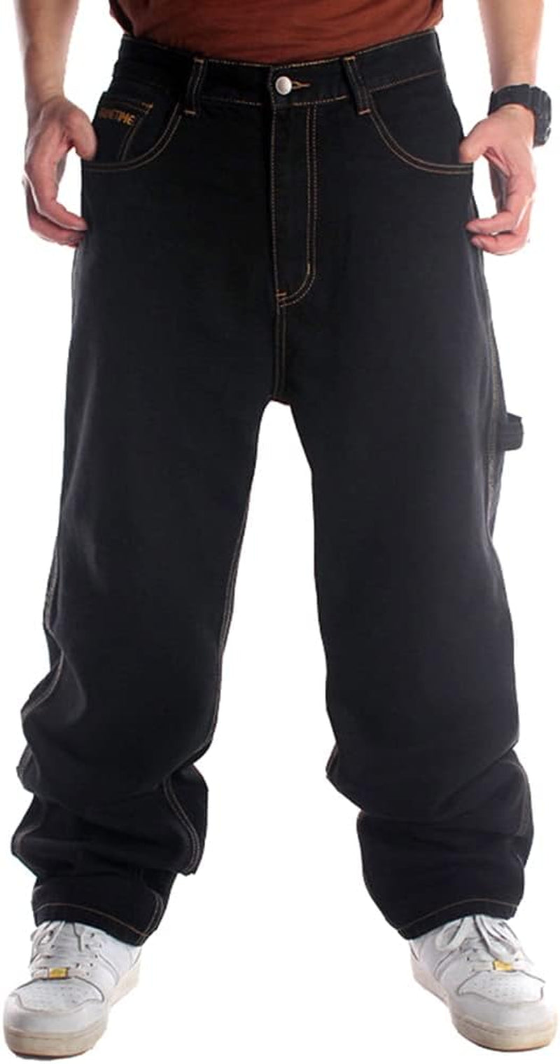 Stylish Baggy Jeans for Men - Loose Fit Skateboard & Hip Hop Streetwear Pants