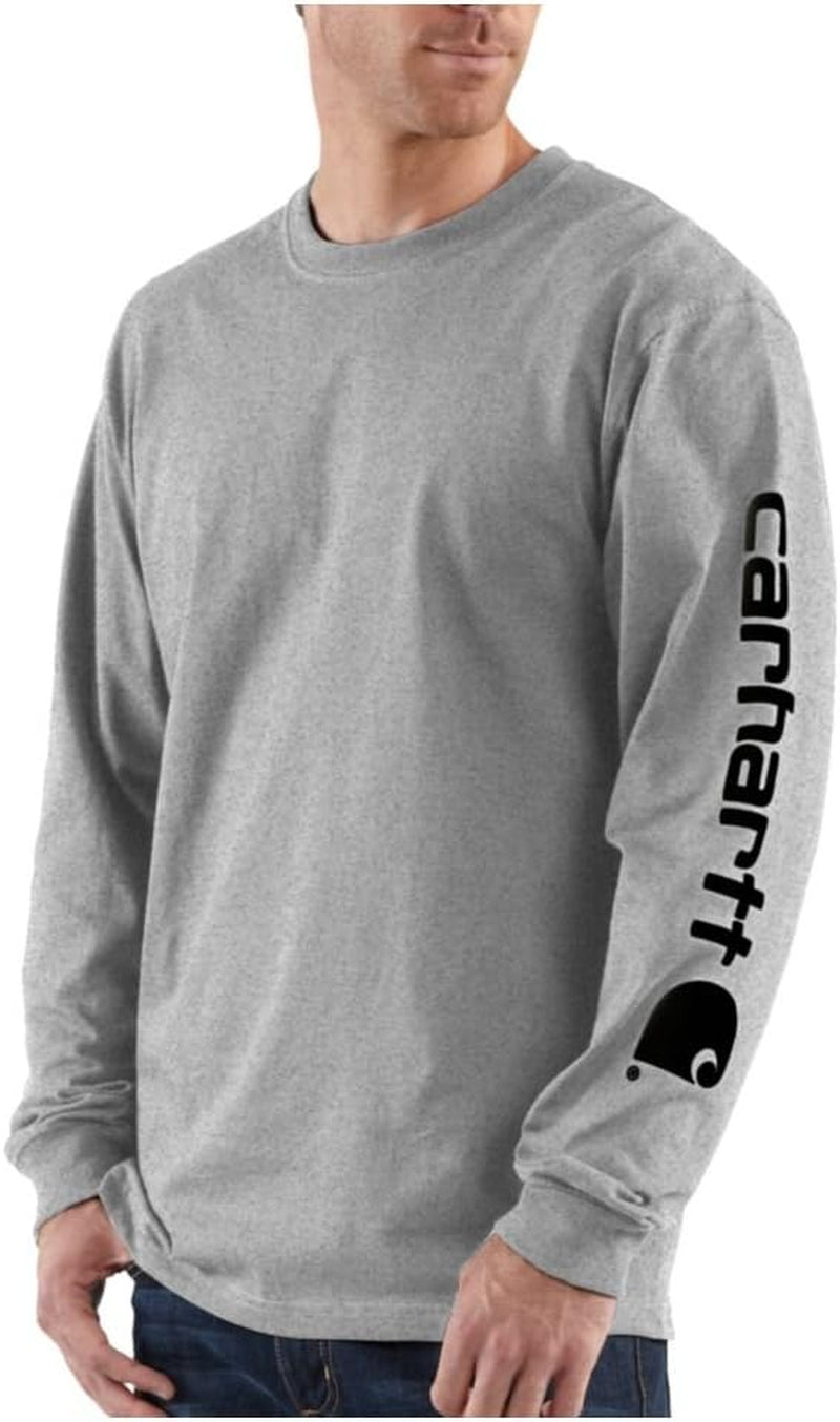 Men's Heavyweight Long-Sleeve Graphic T-Shirt - Loose Fit Logo Design