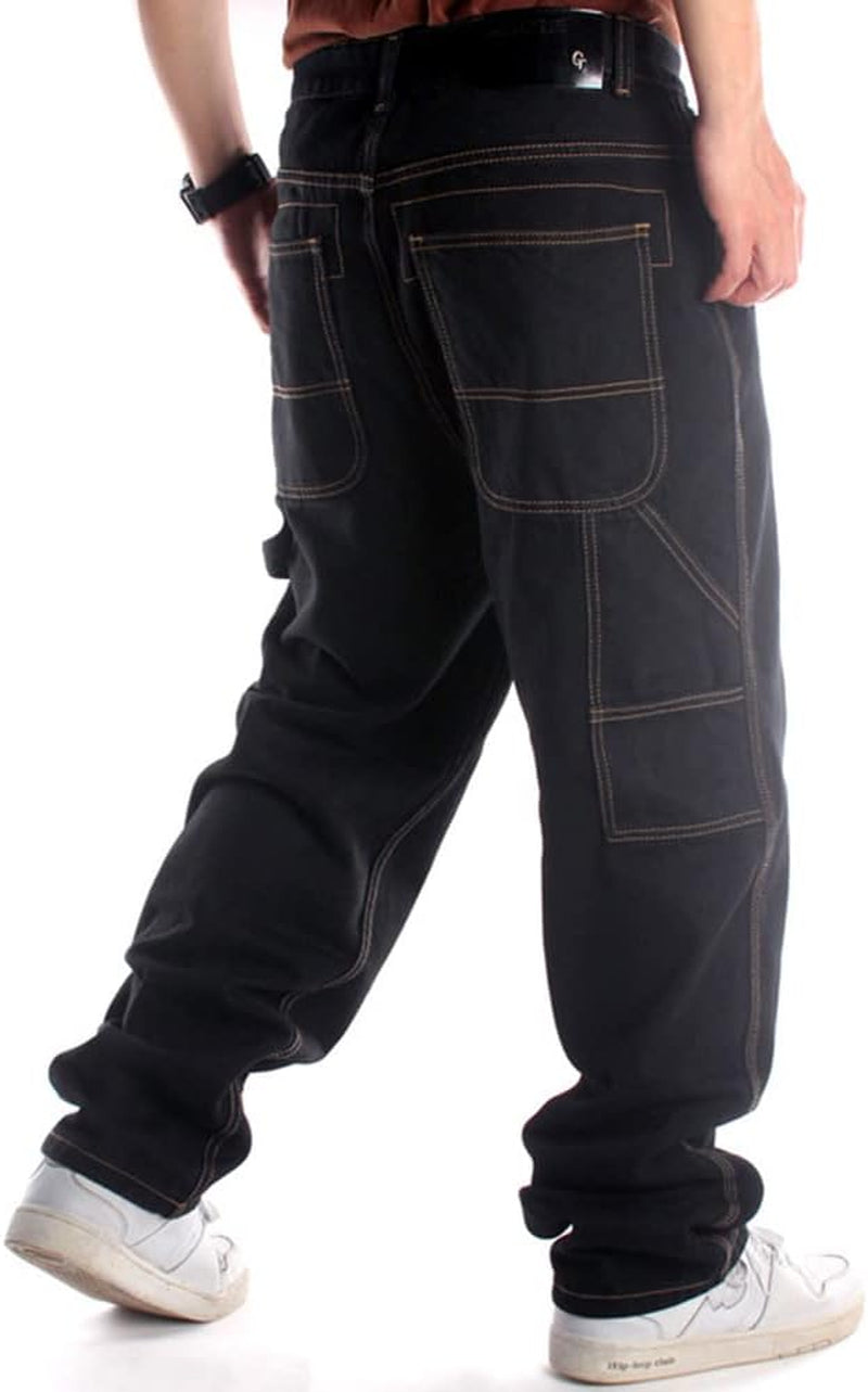Stylish Baggy Jeans for Men - Loose Fit Skateboard & Hip Hop Streetwear Pants