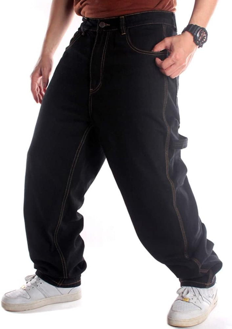 Stylish Baggy Jeans for Men - Loose Fit Skateboard & Hip Hop Streetwear Pants
