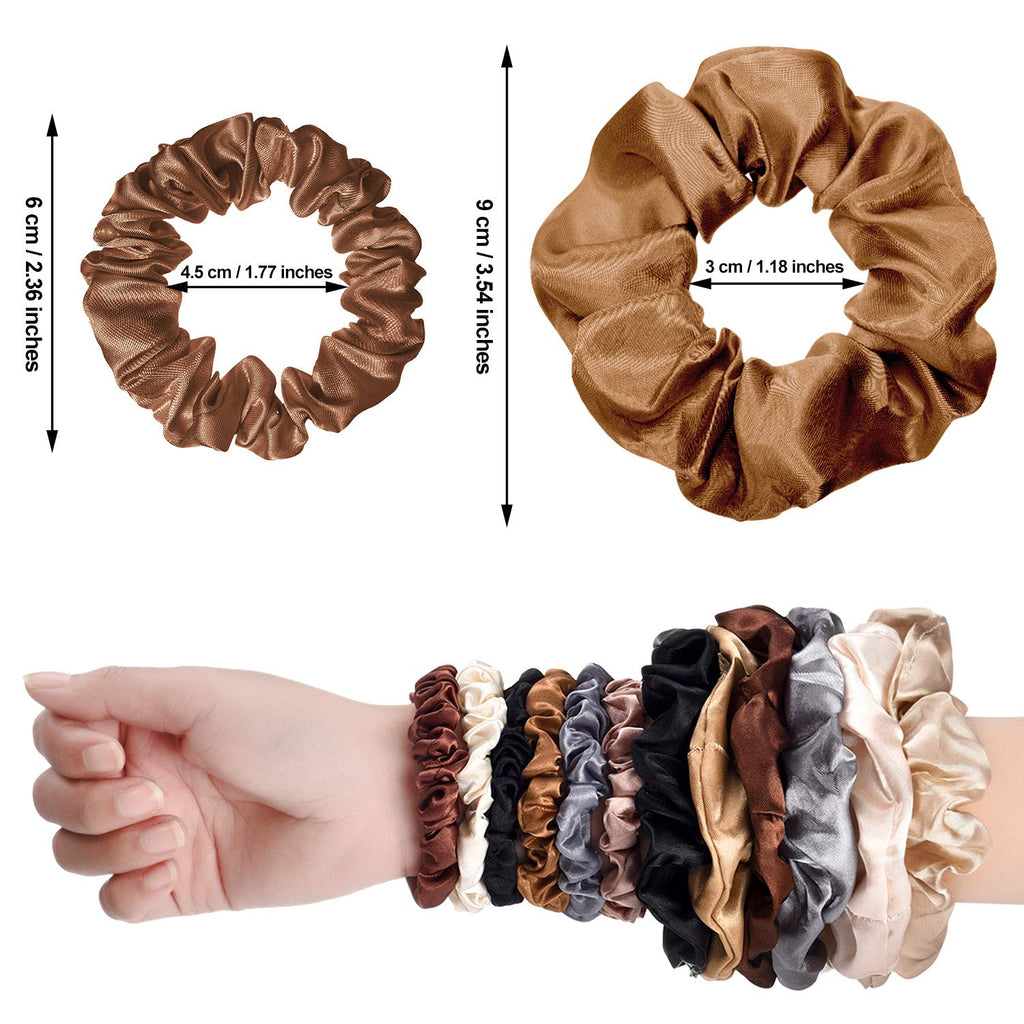 24-Piece Vintage Satin Hair Scrunchies - Silk Elastic Ponytail Holders for Women and Girls