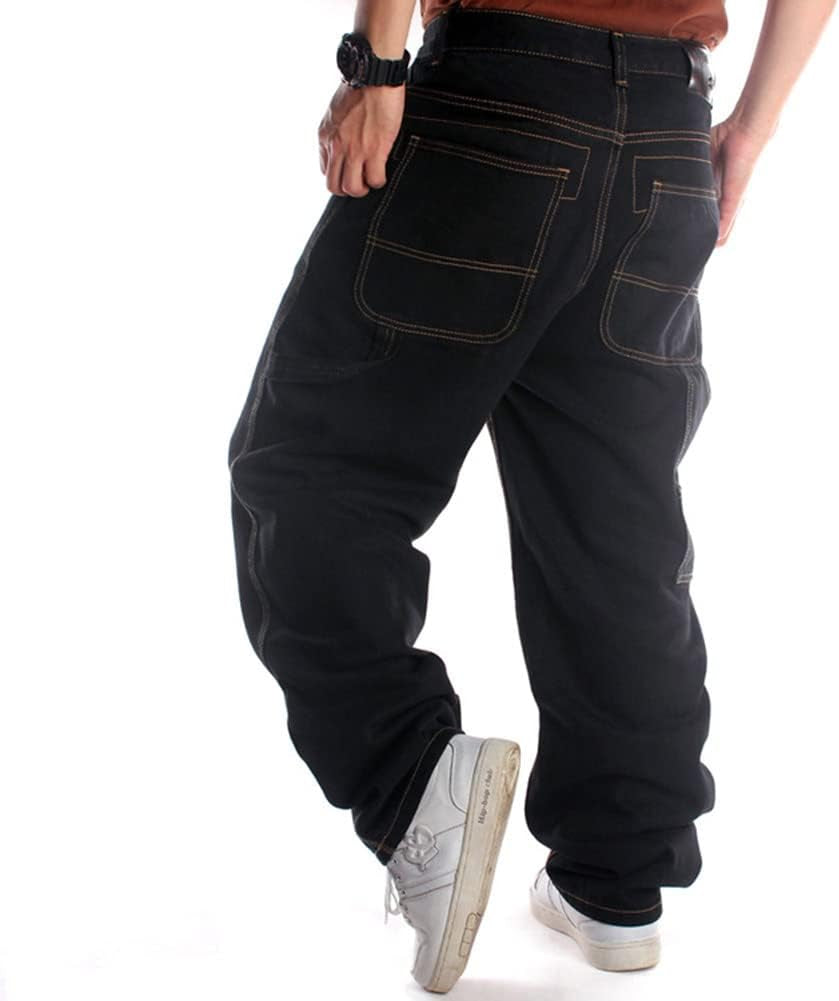 Stylish Baggy Jeans for Men - Loose Fit Skateboard & Hip Hop Streetwear Pants
