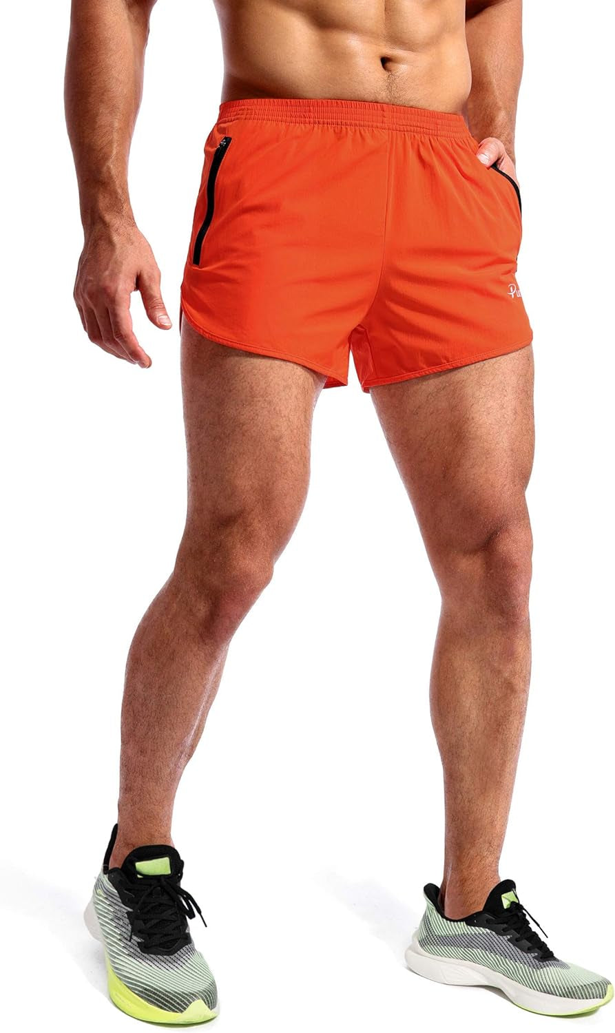 Men's 3-Inch Quick-Dry Running Shorts with Zipper Pockets - Perfect for Gym and Athletic Workouts