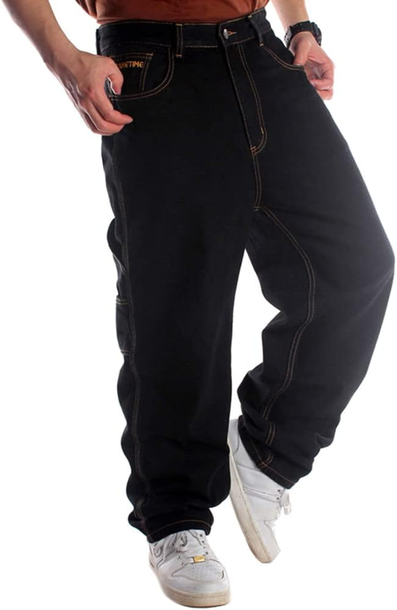 Stylish Baggy Jeans for Men - Loose Fit Skateboard & Hip Hop Streetwear Pants